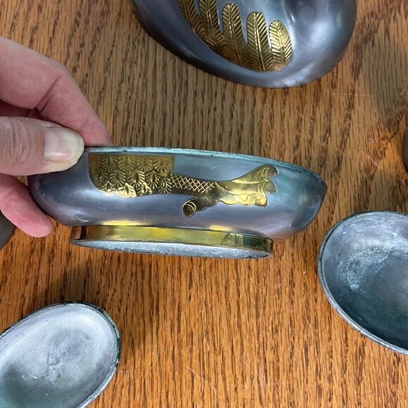 Ducks Sculptures in Bronze & Aluminum or pewter set of 3 spring summer - Picture 5 of 7